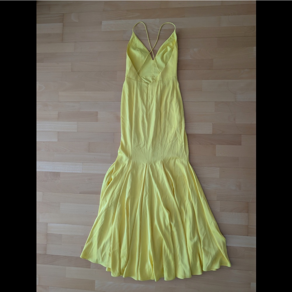 Aidan Mattox Vibrant Yellow Backless Dress